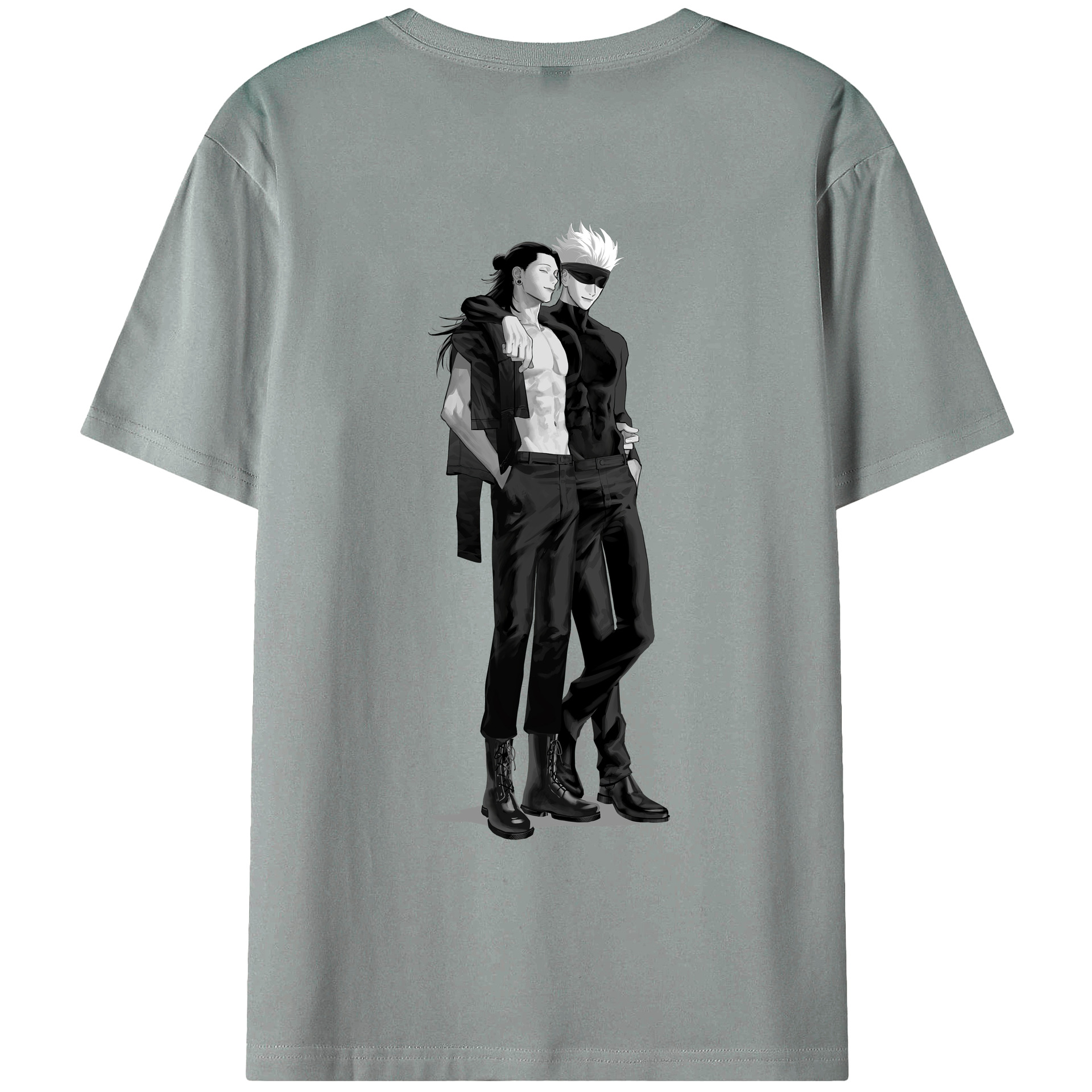 （画像用） 呪術廻戦 Jujutsu Kaisen 綿100％ メンズ半袖Tシャツ（バックプリント） 通気性